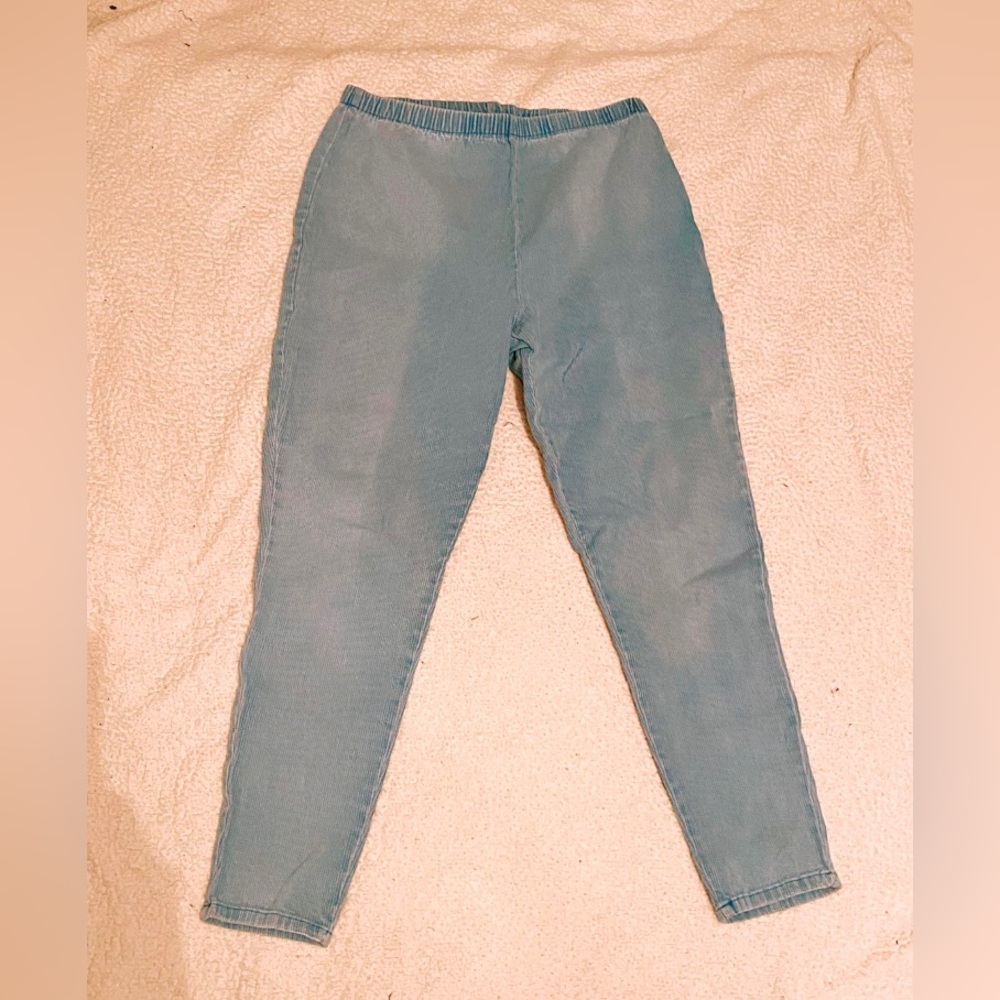 vintage corduroy blue jeans with stretchy waistband